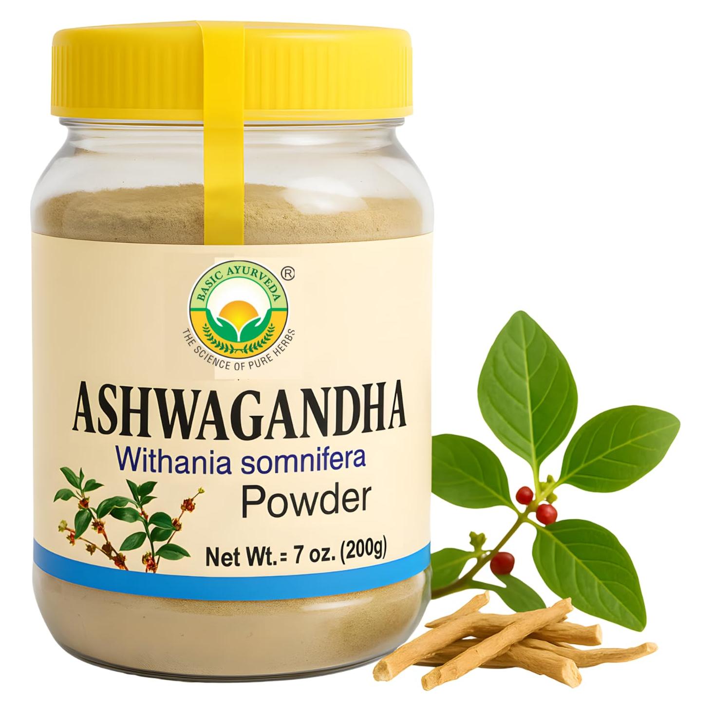 Polvo de Raíz de Ashwagandha Basic Ayurveda 200g - Sin Aditivos