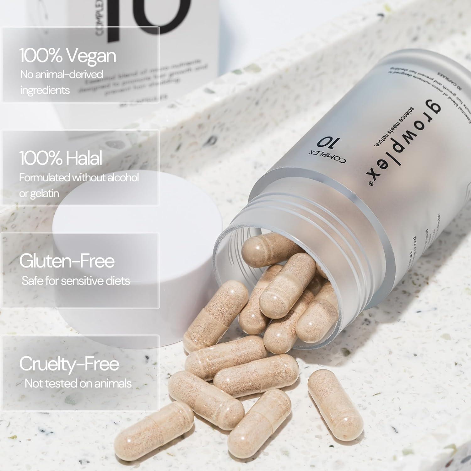 Suplemento para Cabello Growplex Complex10 con Biotina y Colágeno - 30 Cápsulas