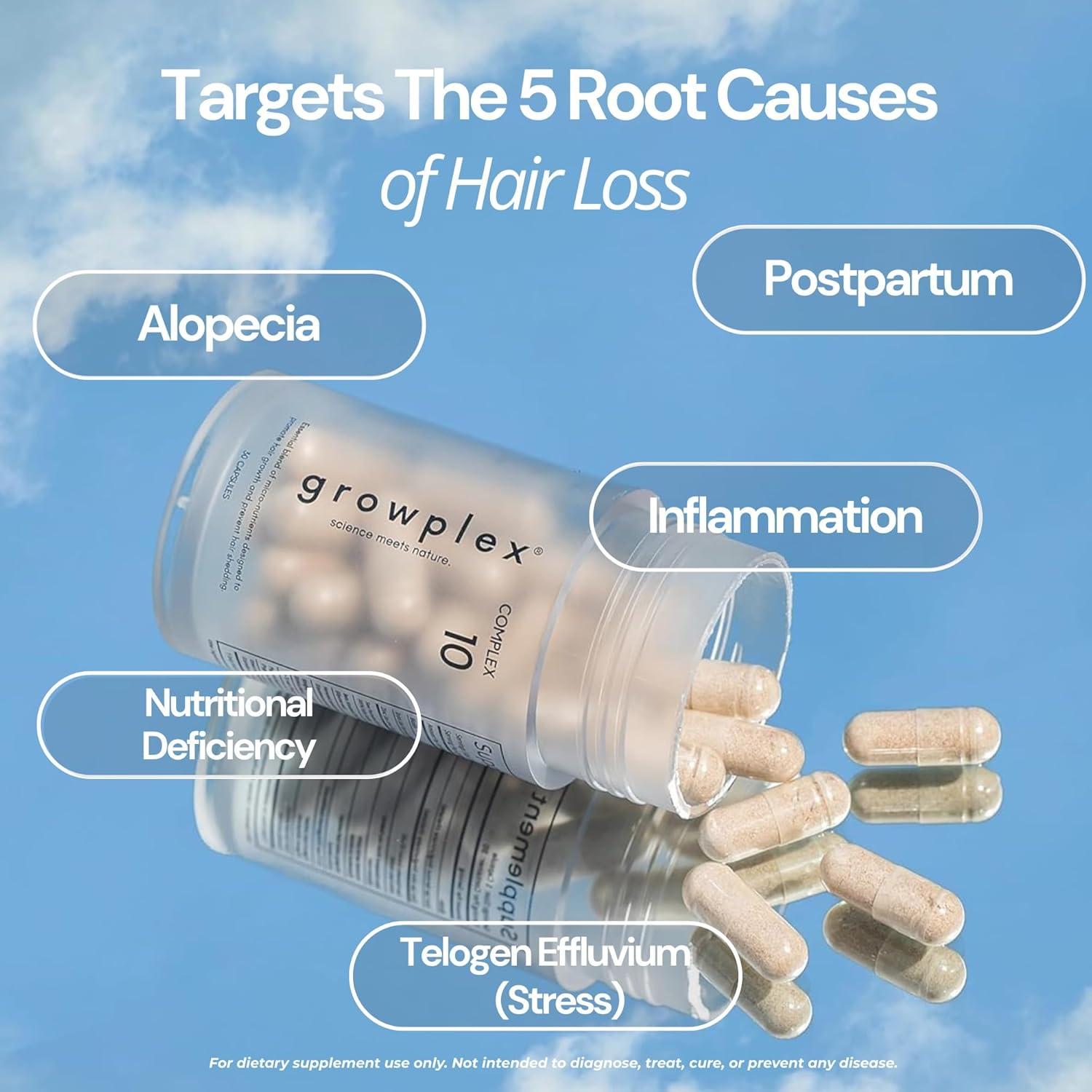Suplemento para Cabello Growplex Complex10 con Biotina y Colágeno - 30 Cápsulas