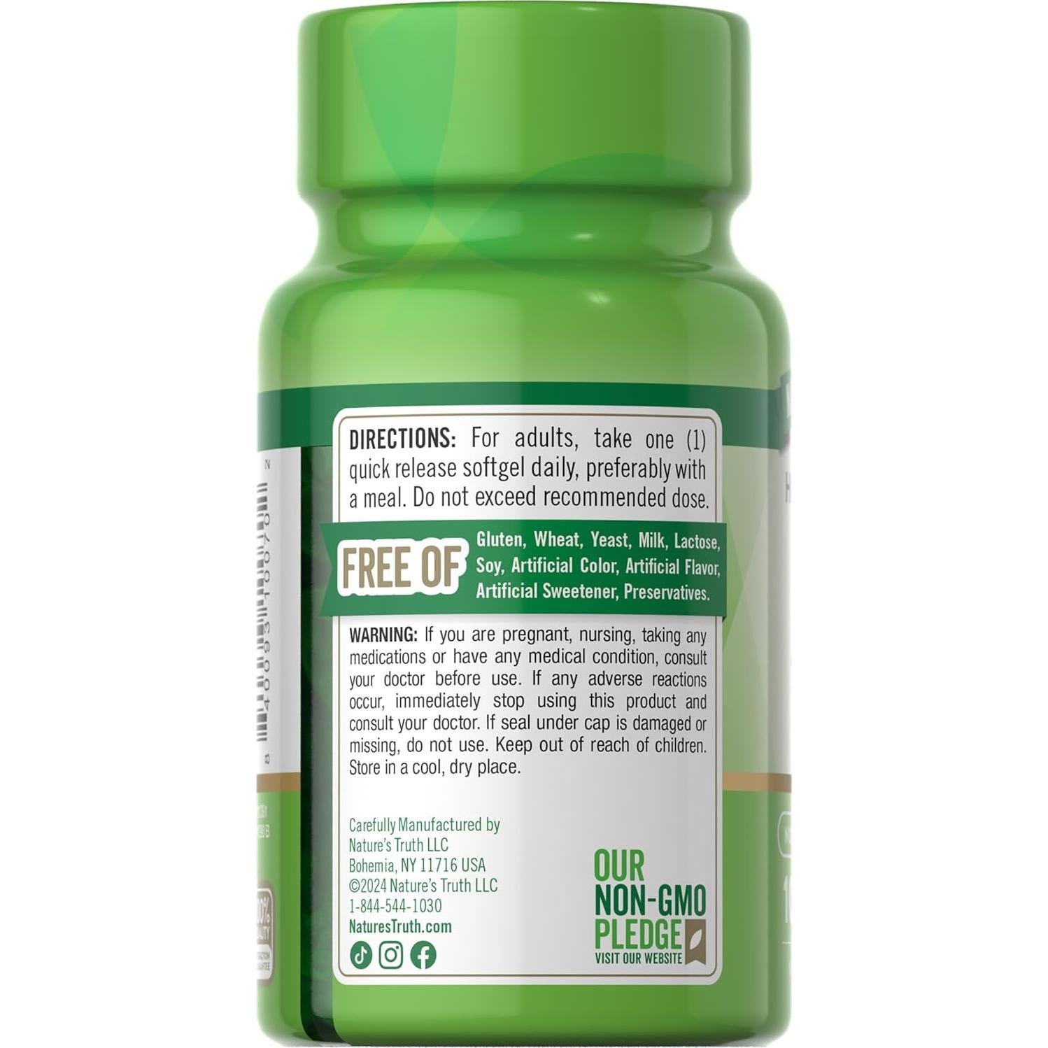 Suplemento de Vitamina D3 Nature's Truth 10,000 UI 100 Cápsulas