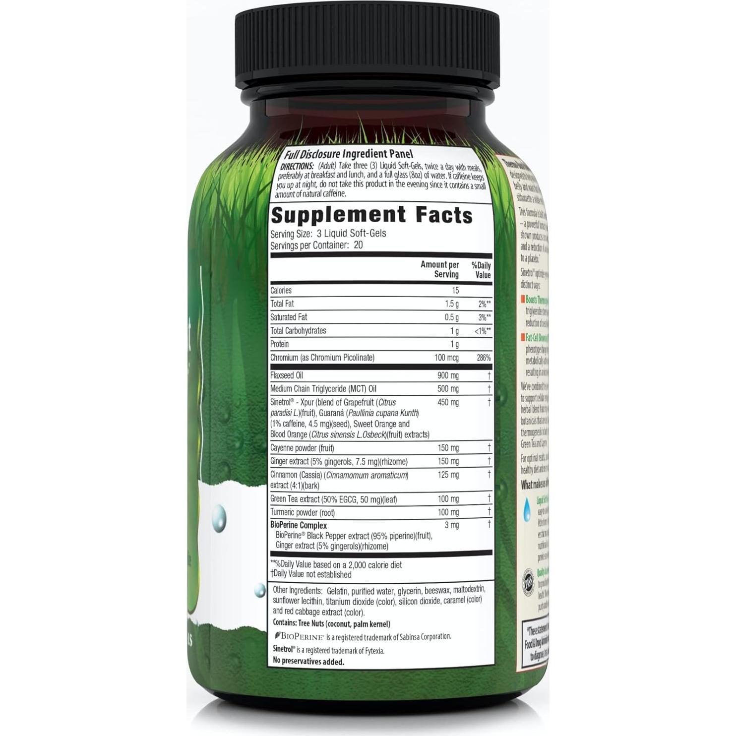 Irwin Naturals Thermo-Burn Metabolizador de Grasa 60 Gelatinas