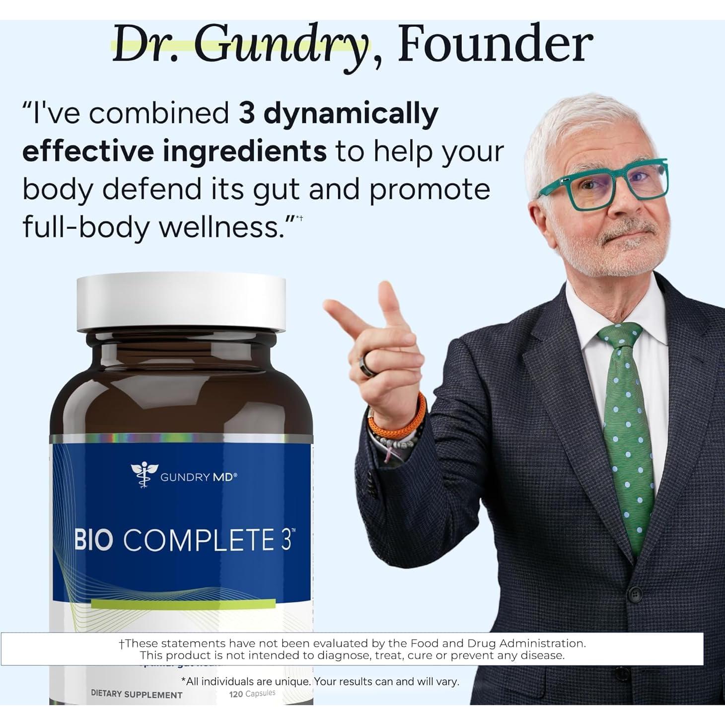 Gundry MD Bio Complete 3 - Probioticos y Prebioticos 90 Días