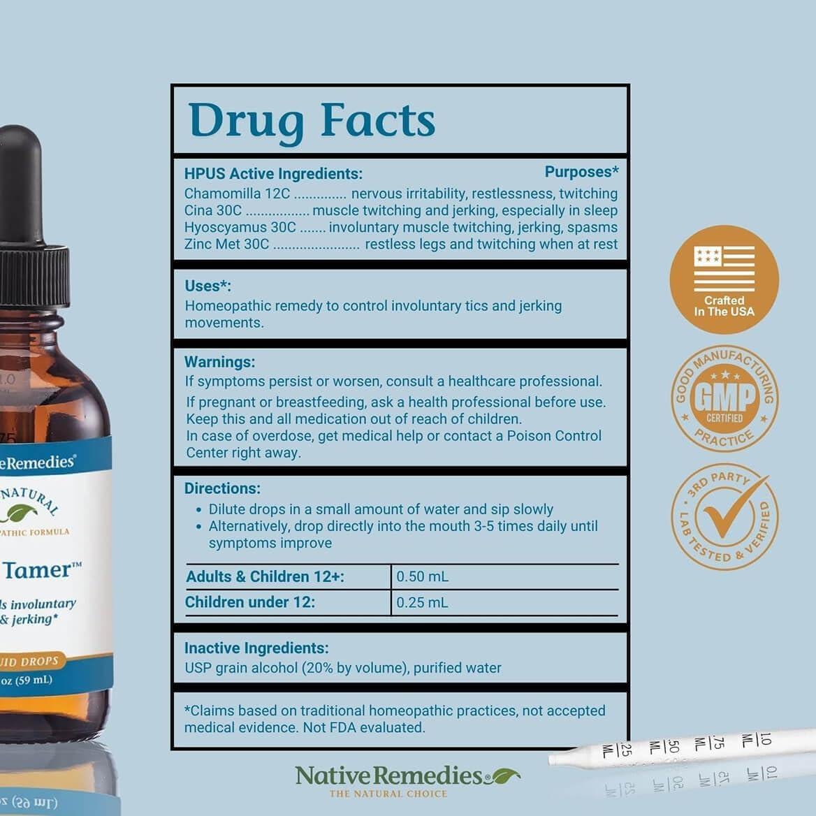 Remedios Nativos Tic Tamer 60 ml - Alivio Natural de Tics