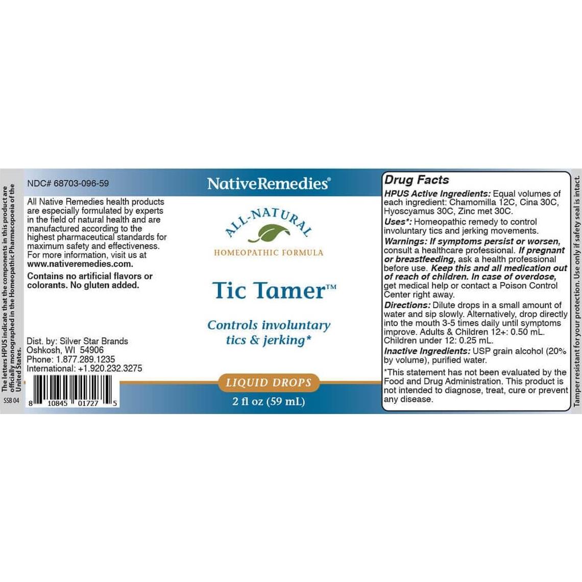 Remedios Nativos Tic Tamer 60 ml - Alivio Natural de Tics
