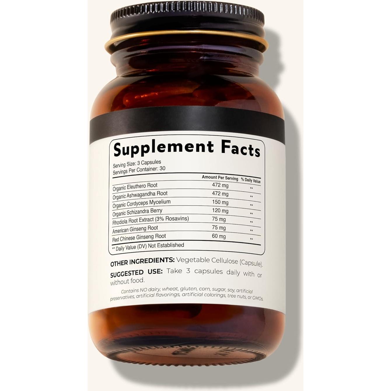 Suplemento Adrenal Blisque con Ashwagandha - 90 Cápsulas Veganas