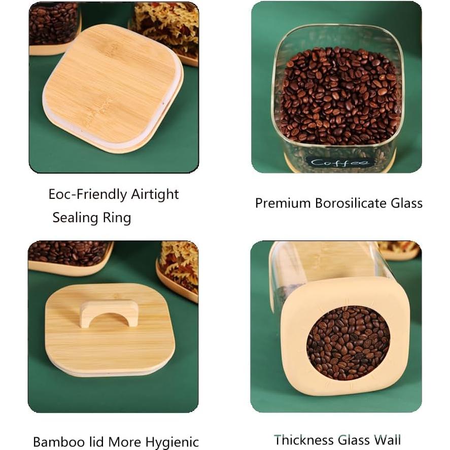 Tarros de vidrio herméticos Tzerotone 3000 ml - Juego de 2