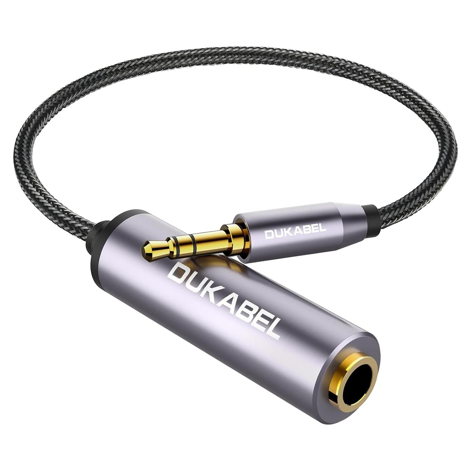 Adaptador de Auriculares DuKabel 6.35mm Femenino a 3.5mm Masculino 30CM