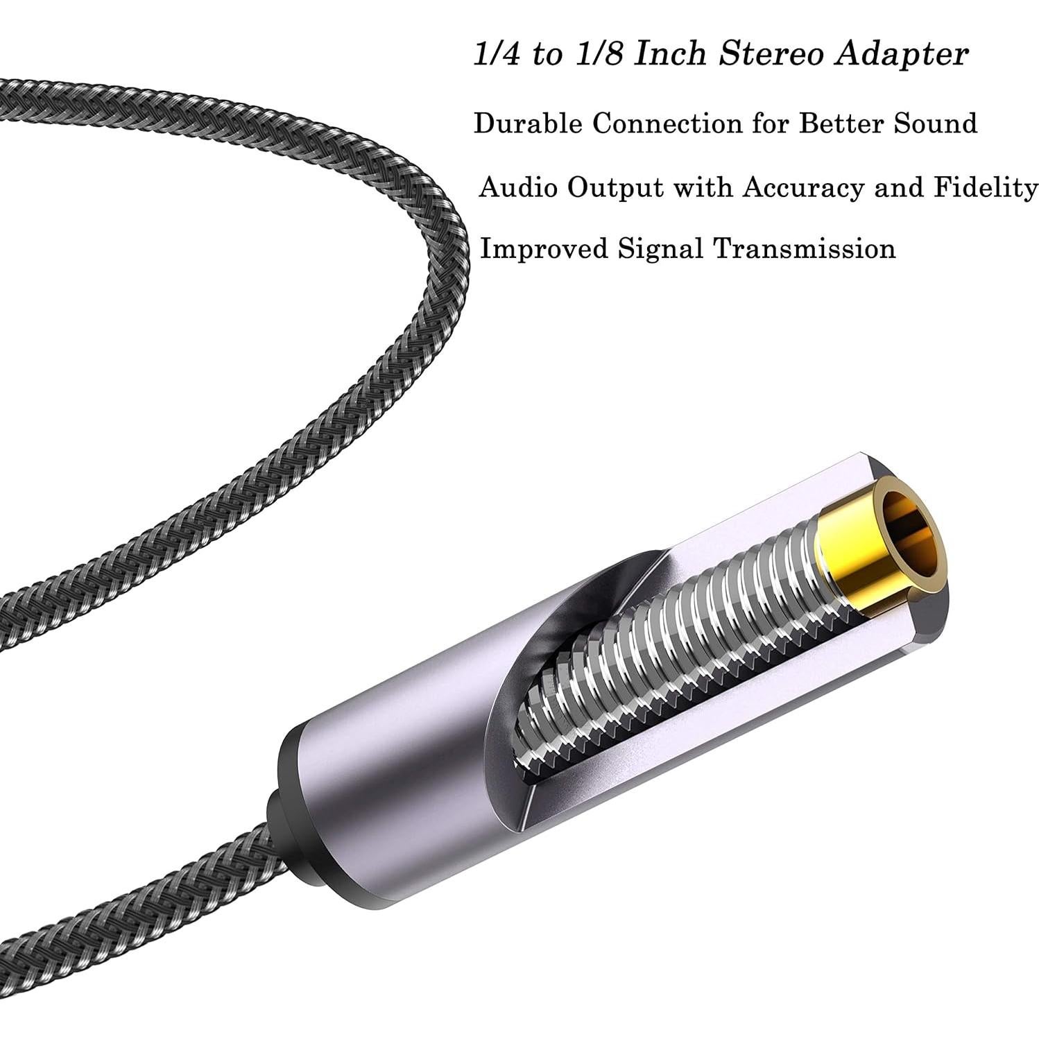 Adaptador de Auriculares DuKabel 6.35mm Femenino a 3.5mm Masculino 30CM