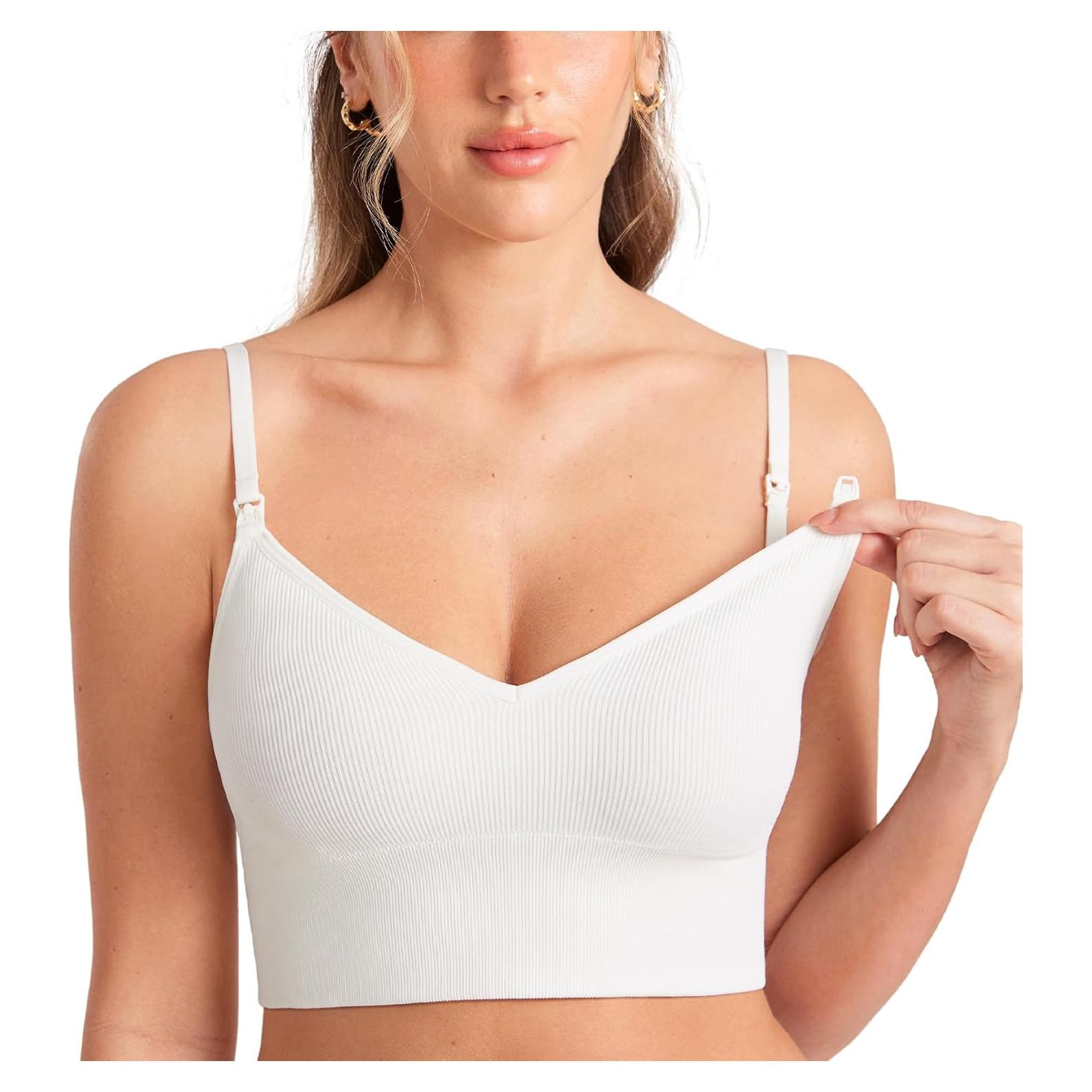 Sostén de Lactancia Ribeteado Momanda Mediano Blanco - Sin Costuras