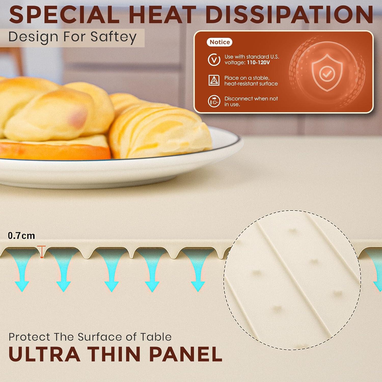 Bandeja Calentadora Eléctrica JewelCare 64.8x38.1 cm Beige