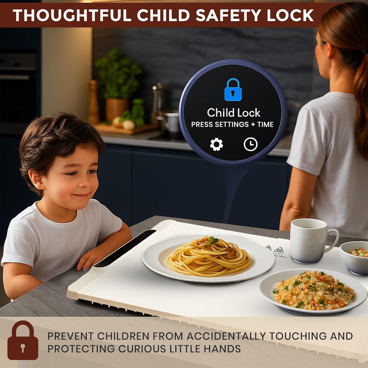 Bandeja Calentadora Eléctrica JewelCare 64.8x38.1 cm Beige