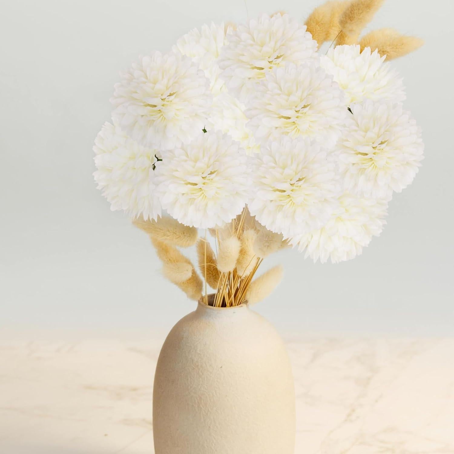 10 Piezas de Crisantemos Artificiales Amarillos Silllule 7cm