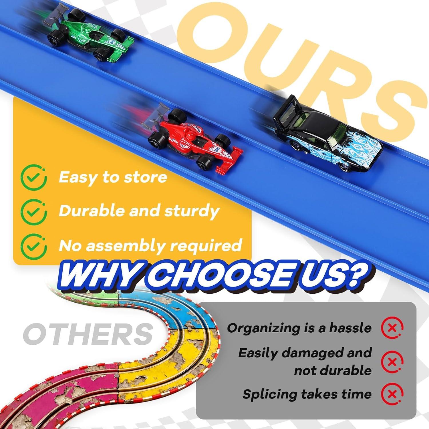Pista de Carreras Flexible Azul Brin 4.57 m con 3 Coches