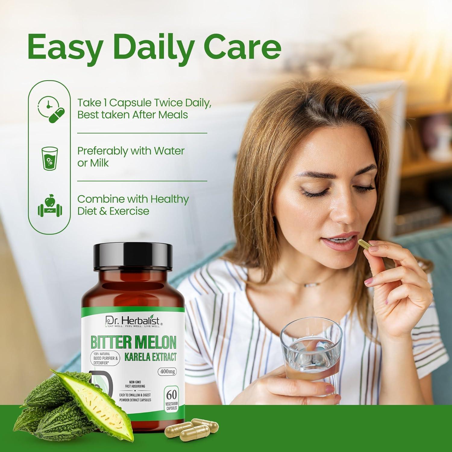 Extracto de Melón Amargo Dr. Herbalist 400mg - 60 Cápsulas