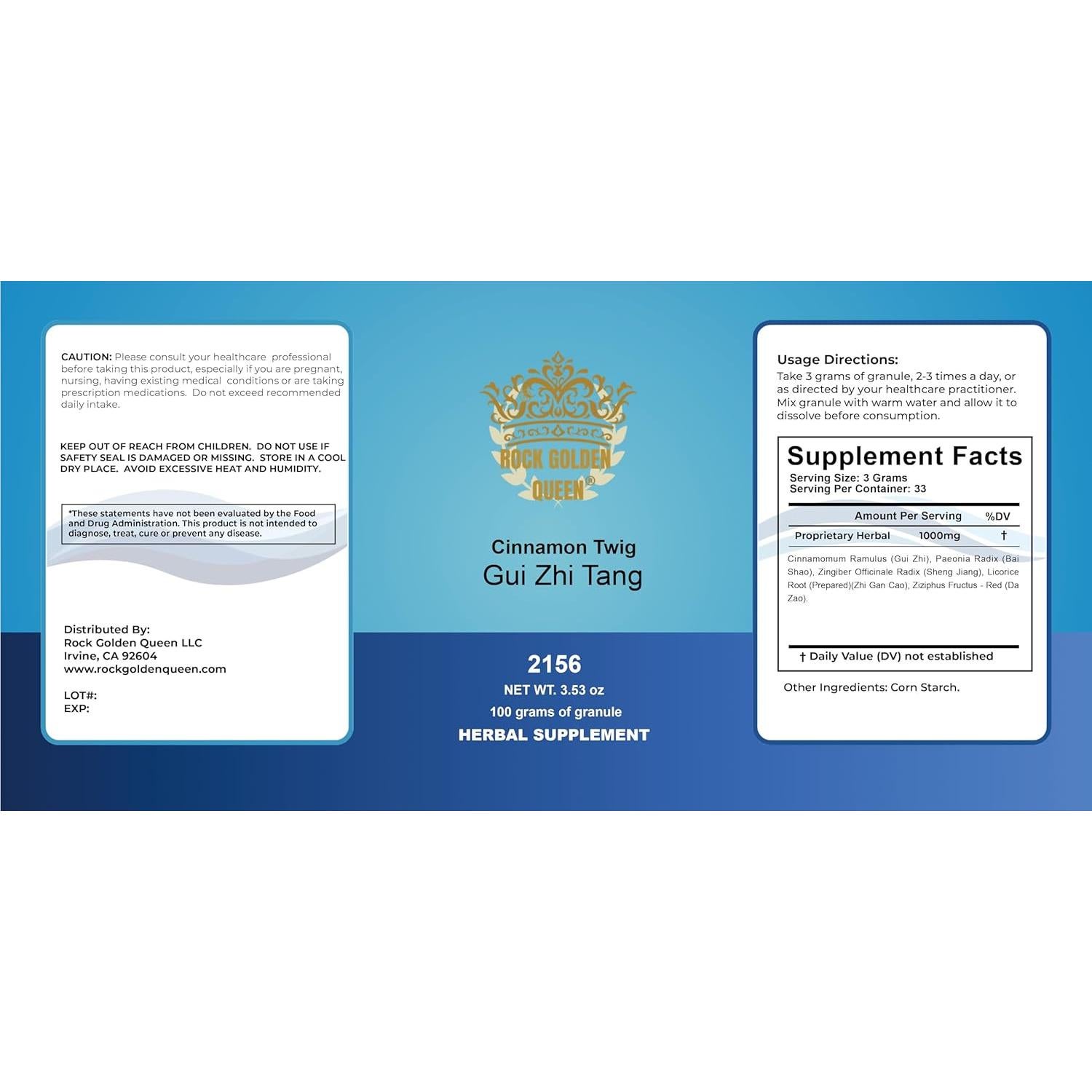 Decocción de Ramitas de Canela Gránulo Rock Golden Queen 100g