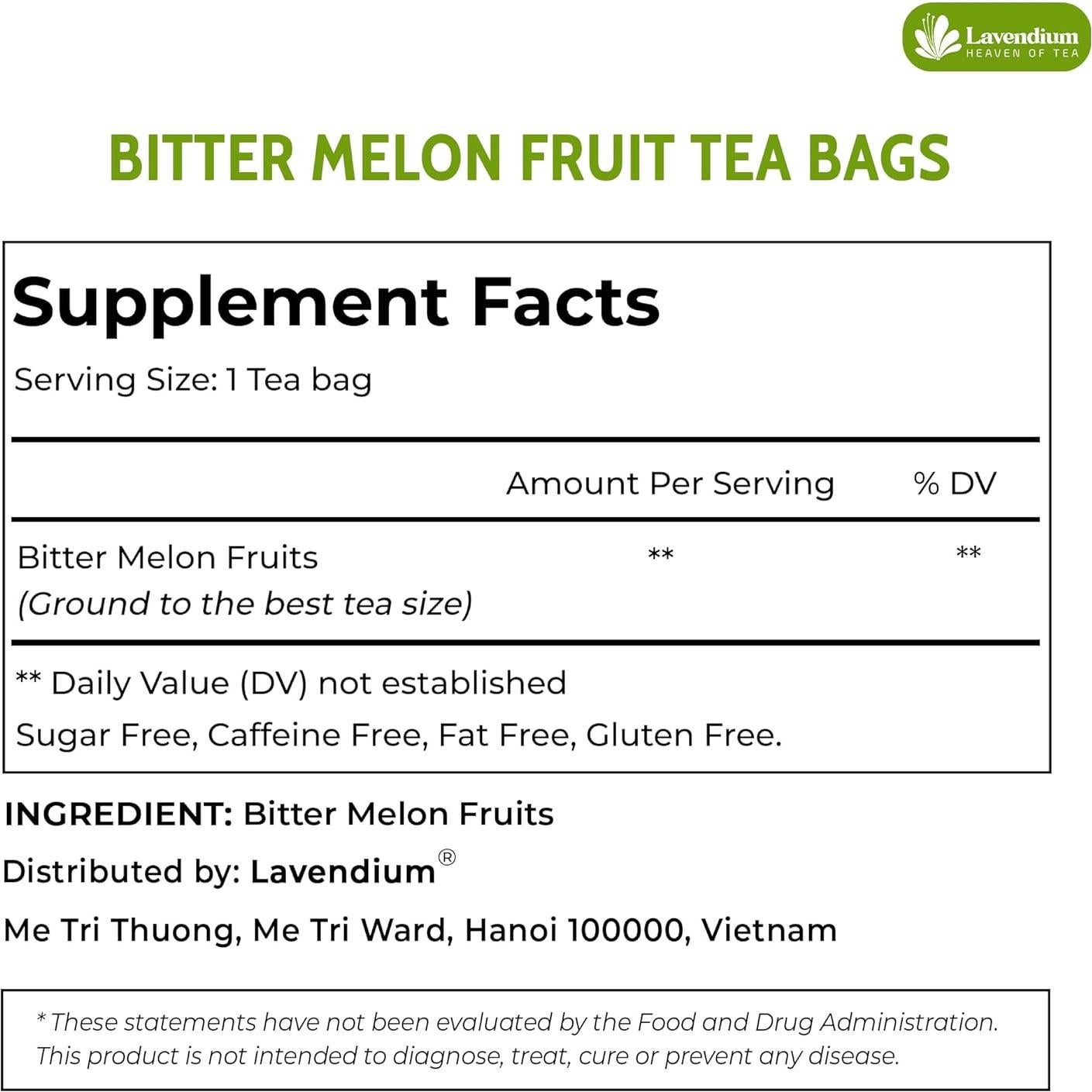 Té de Fruta de Melón Amargo Lavendium 120 Bolsitas 100% Natural