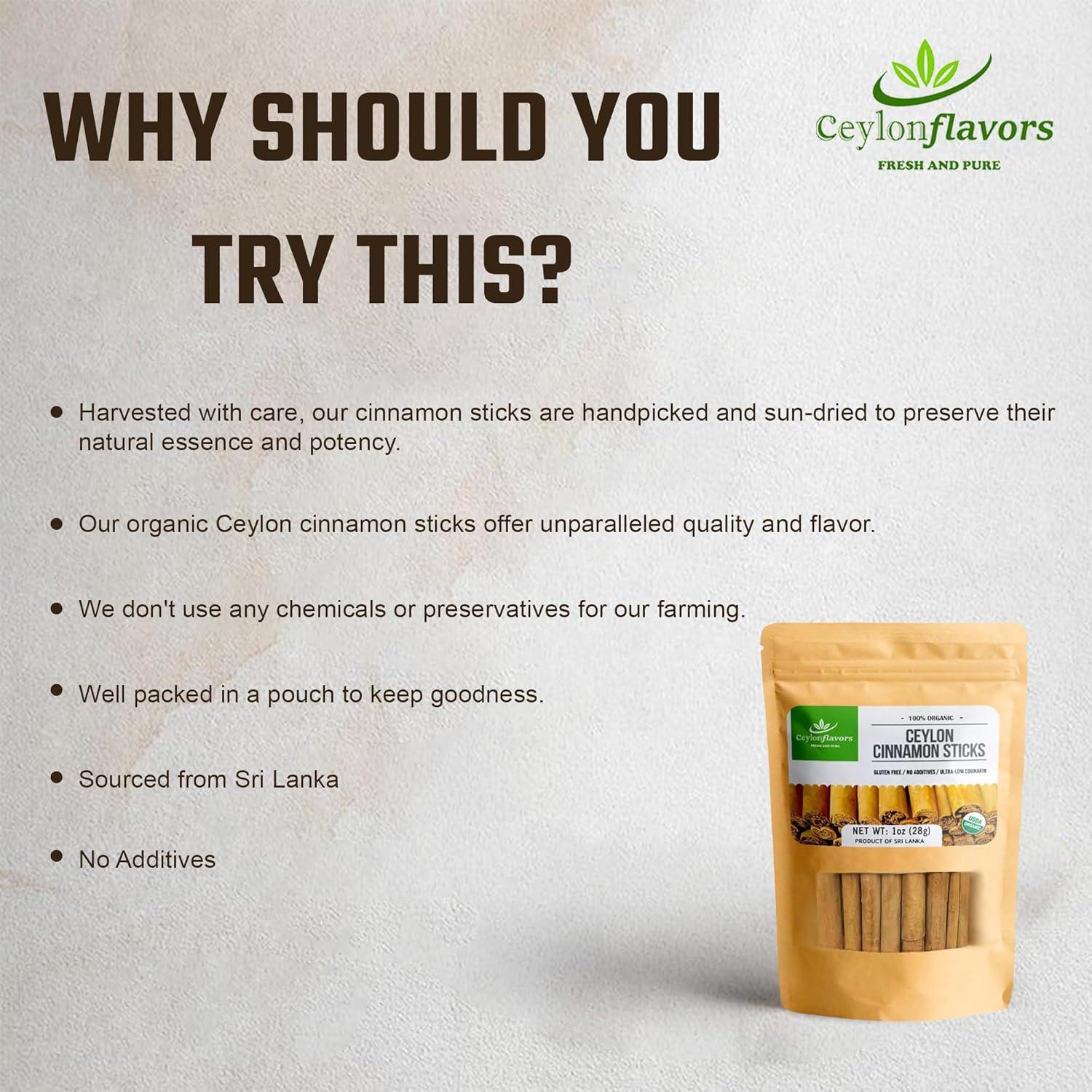 Palitos de Canela de Ceylán Orgánica 28 g - Ceylonflavors