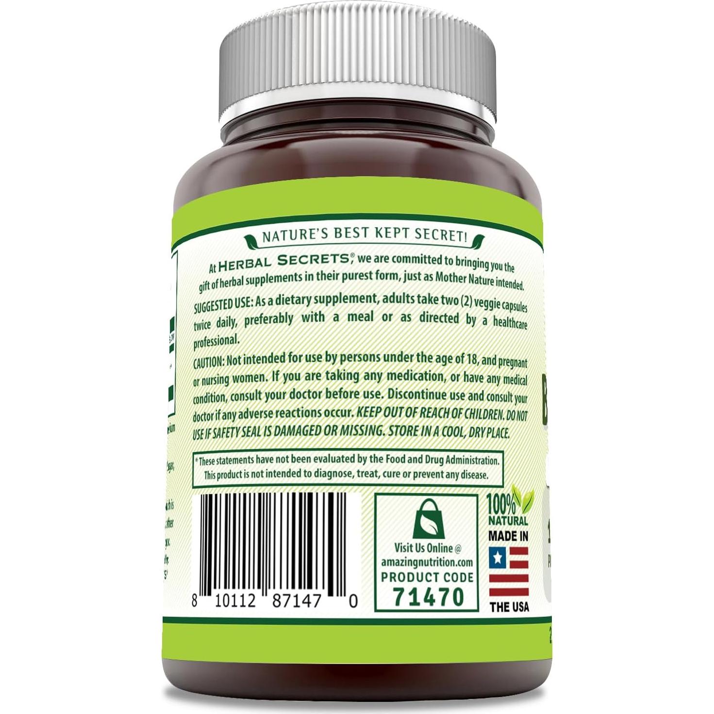 Suplemento de Melón Amargo Herbal Secrets 1000 Mg 240 Cápsulas