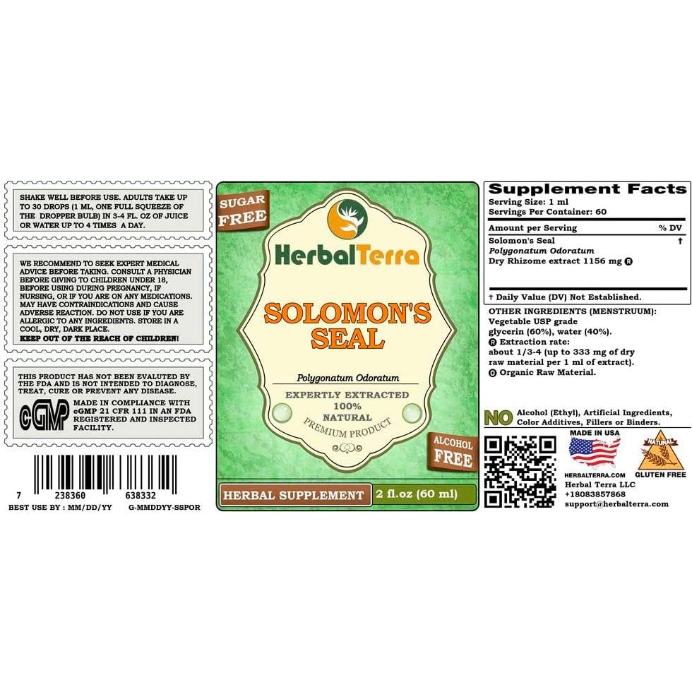 Extracto Líquido de Sello de Salomón Herbal Terra 60 ml SIN Alcohol