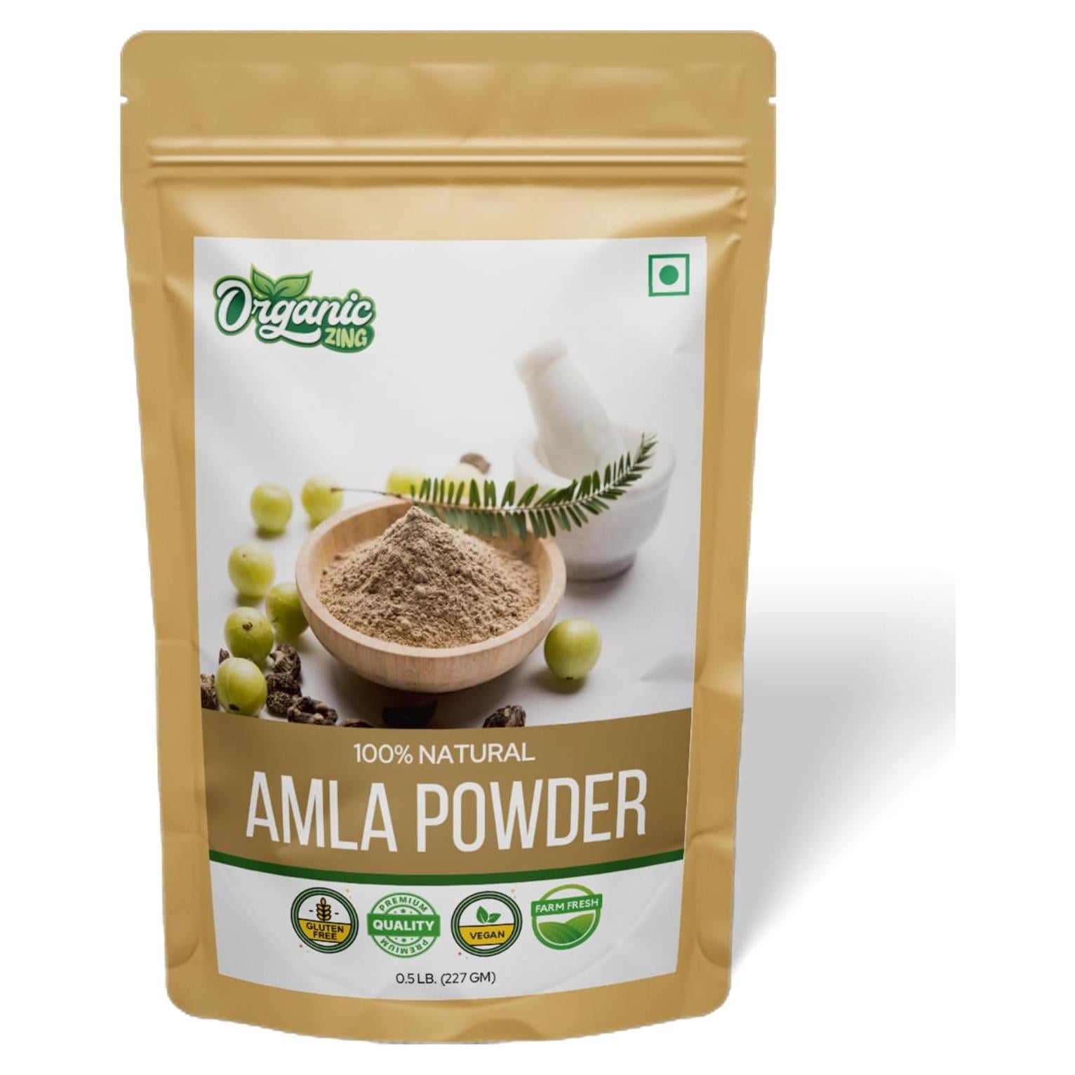 Polvo de Amla Orgánico Zing 227g - Grosella India Natural
