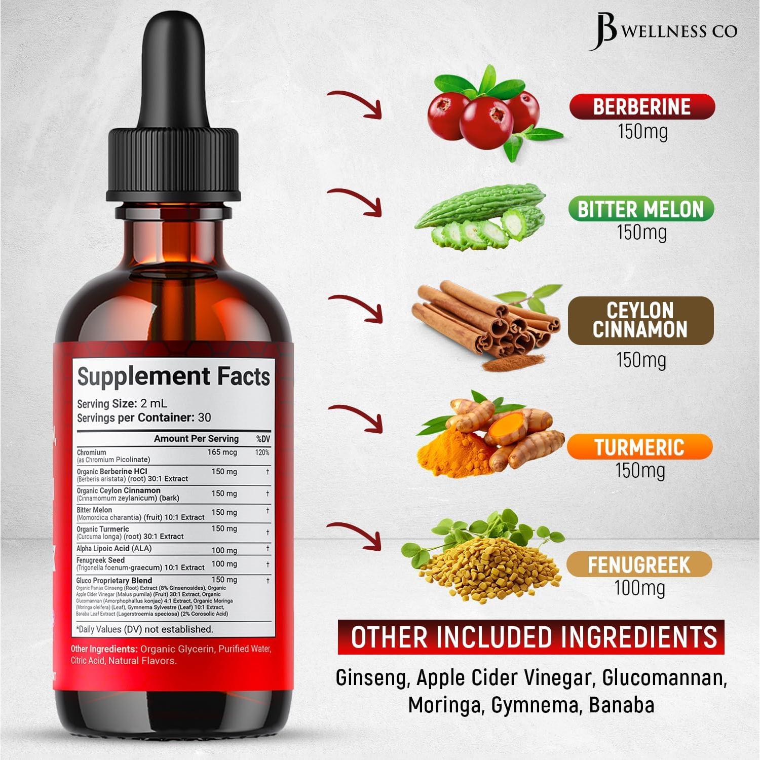 Suplemento Líquido de Berberina JB Wellness 118 ml