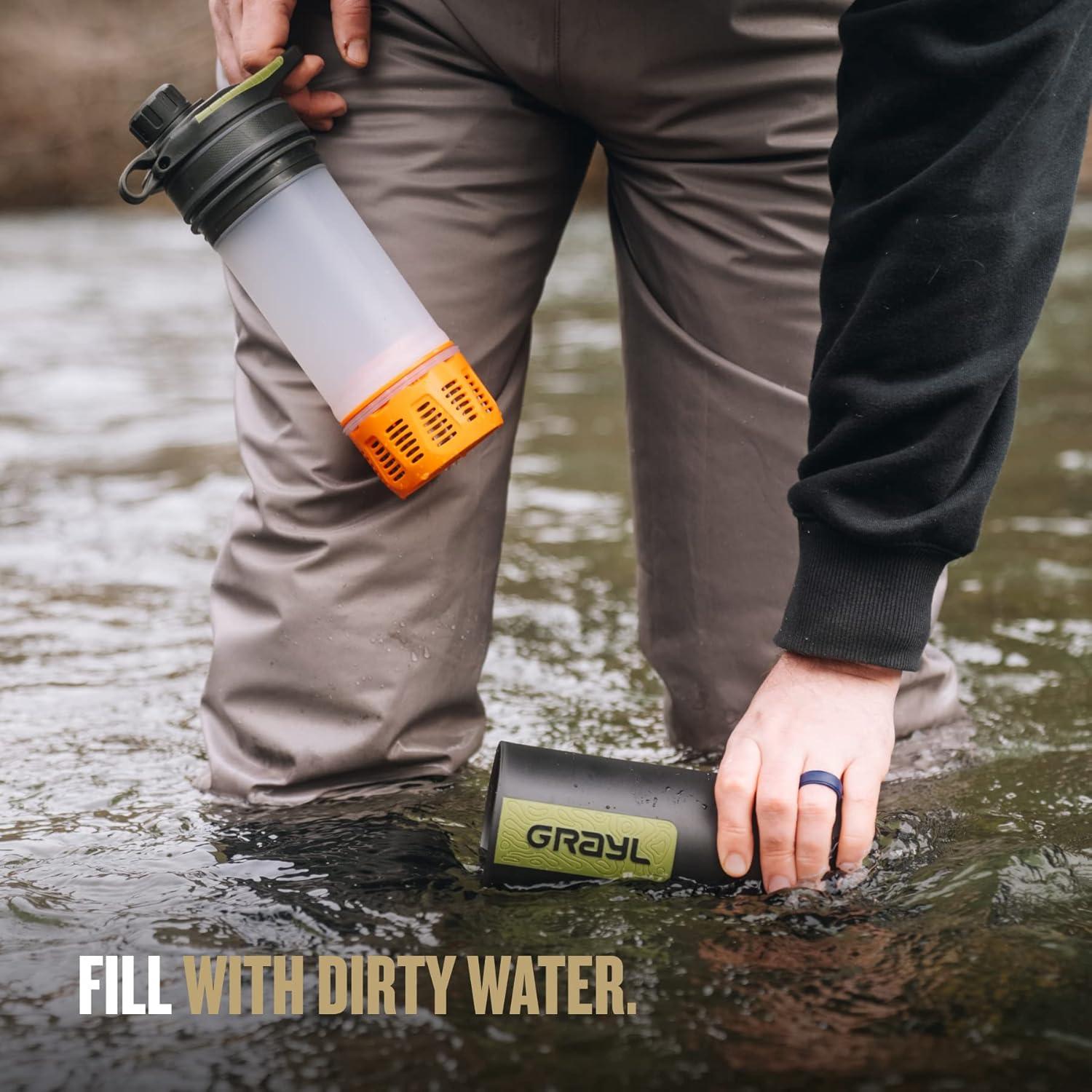Botella Purificadora GRAYL GeoPress 710 ml Camuflaje Negro