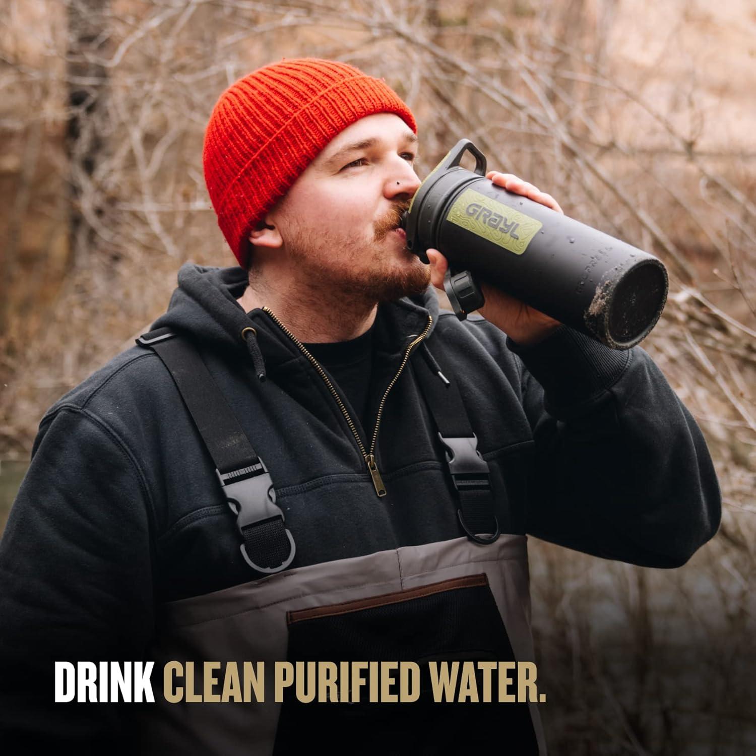 Botella Purificadora GRAYL GeoPress 710 ml Camuflaje Negro