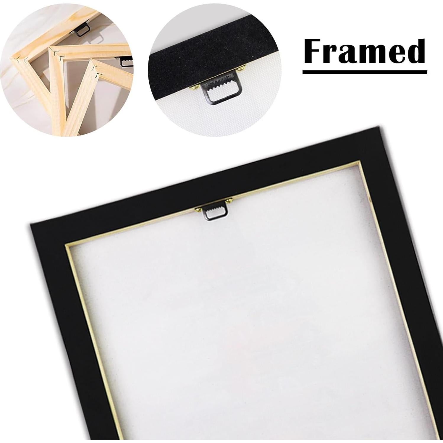 Arte de Pared Enmarcado DEORAIO 30x40 cm Rosa Azul