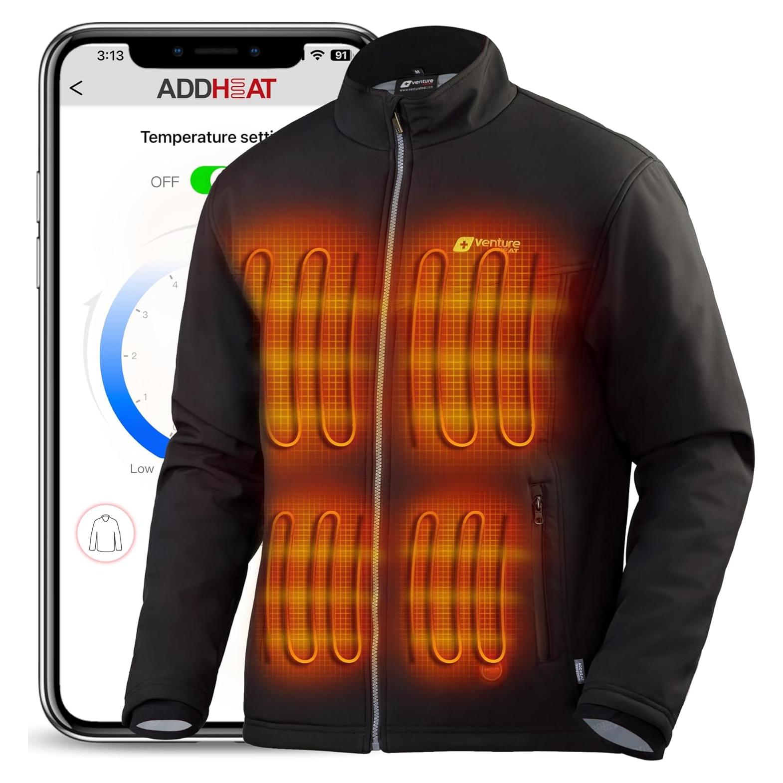 Chaqueta Térmica Venture Heat para Hombre - Autocalentable Negro