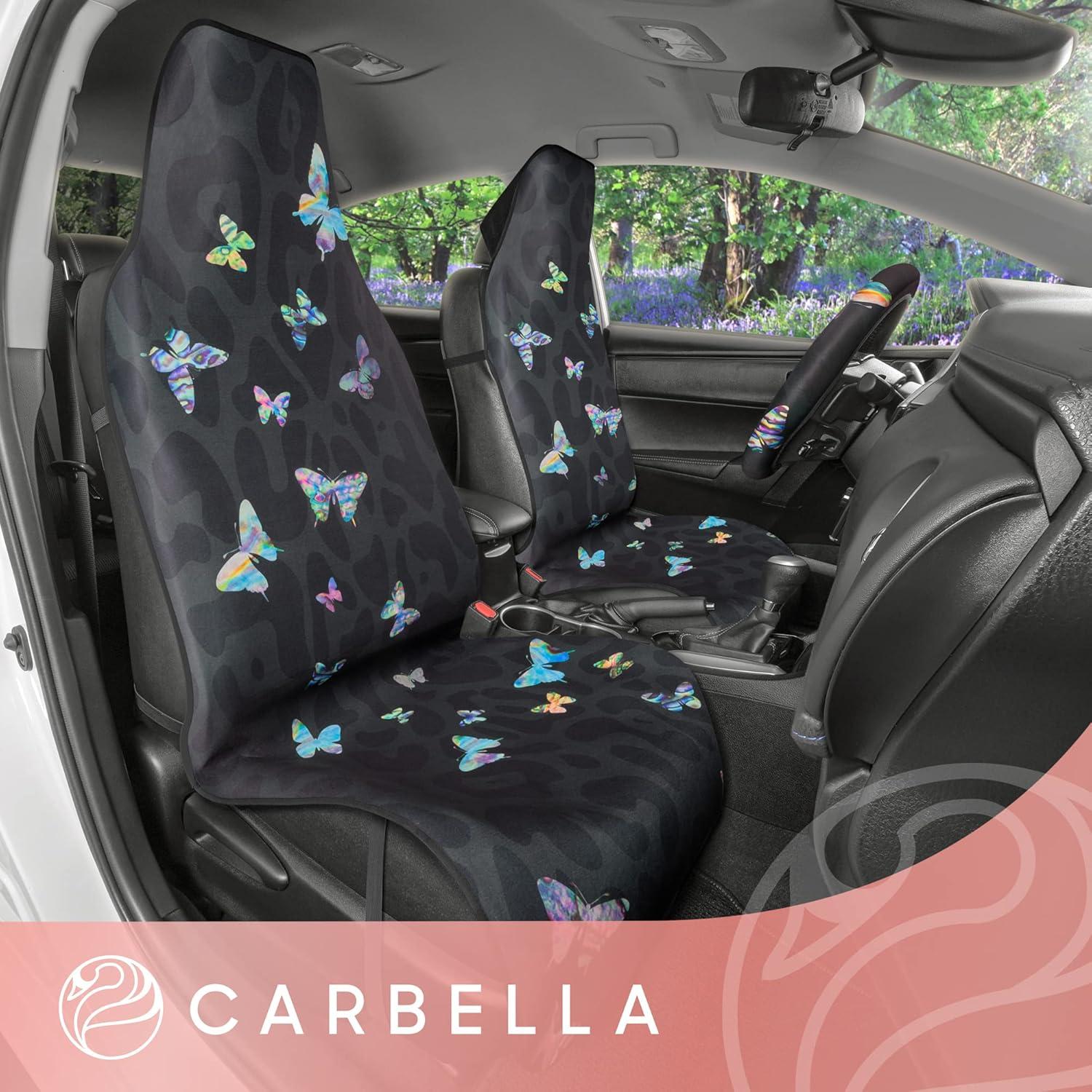 Funda de Asiento de Coche Carbella Leopardo y Mariposa 3 Piezas