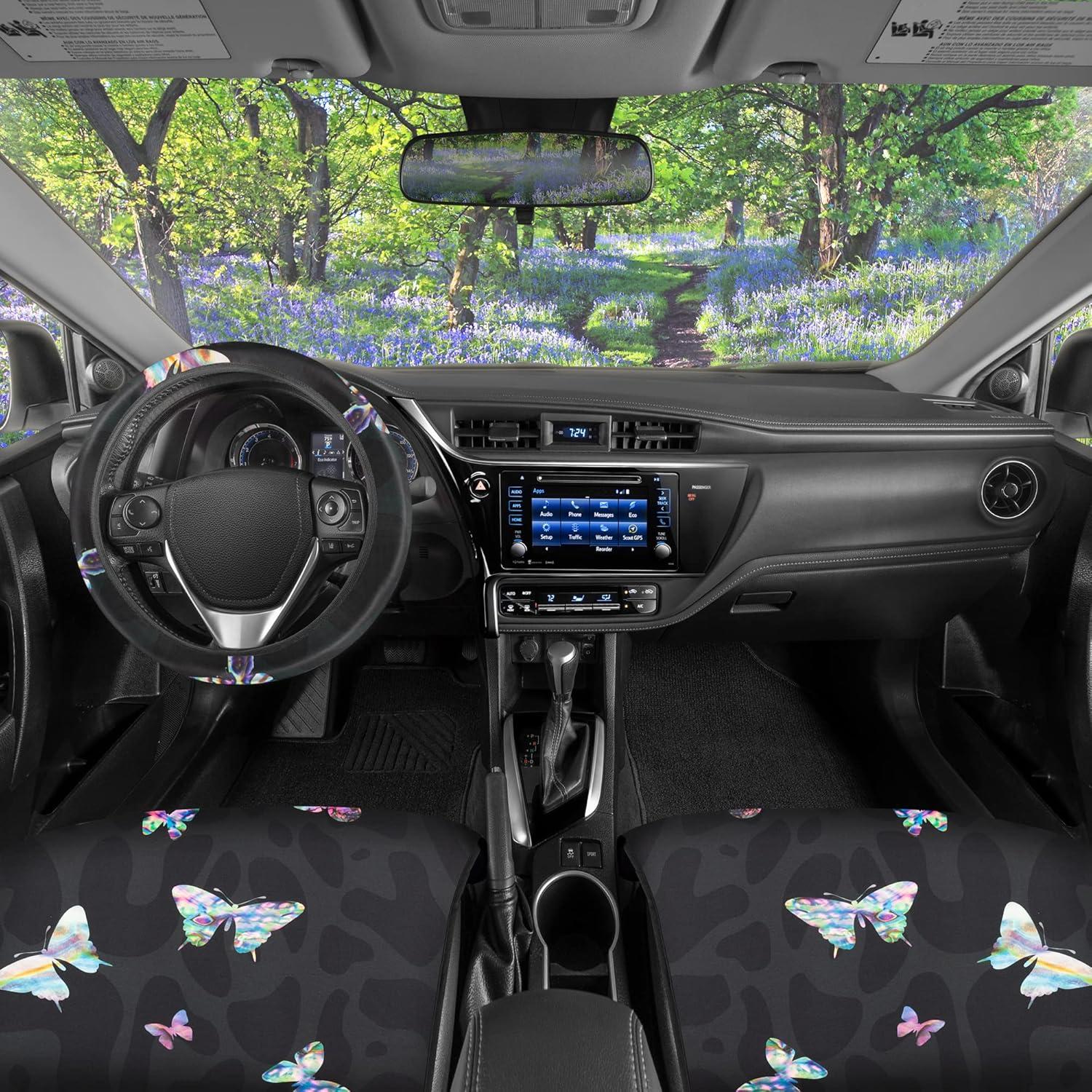 Funda de Asiento de Coche Carbella Leopardo y Mariposa 3 Piezas
