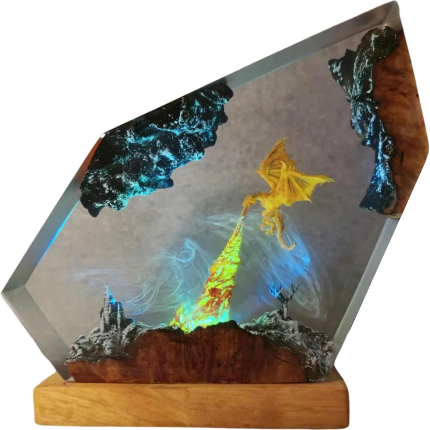 Lámpara de Dragón de Fuego Hecha a Mano 20x10 cm - Decoración