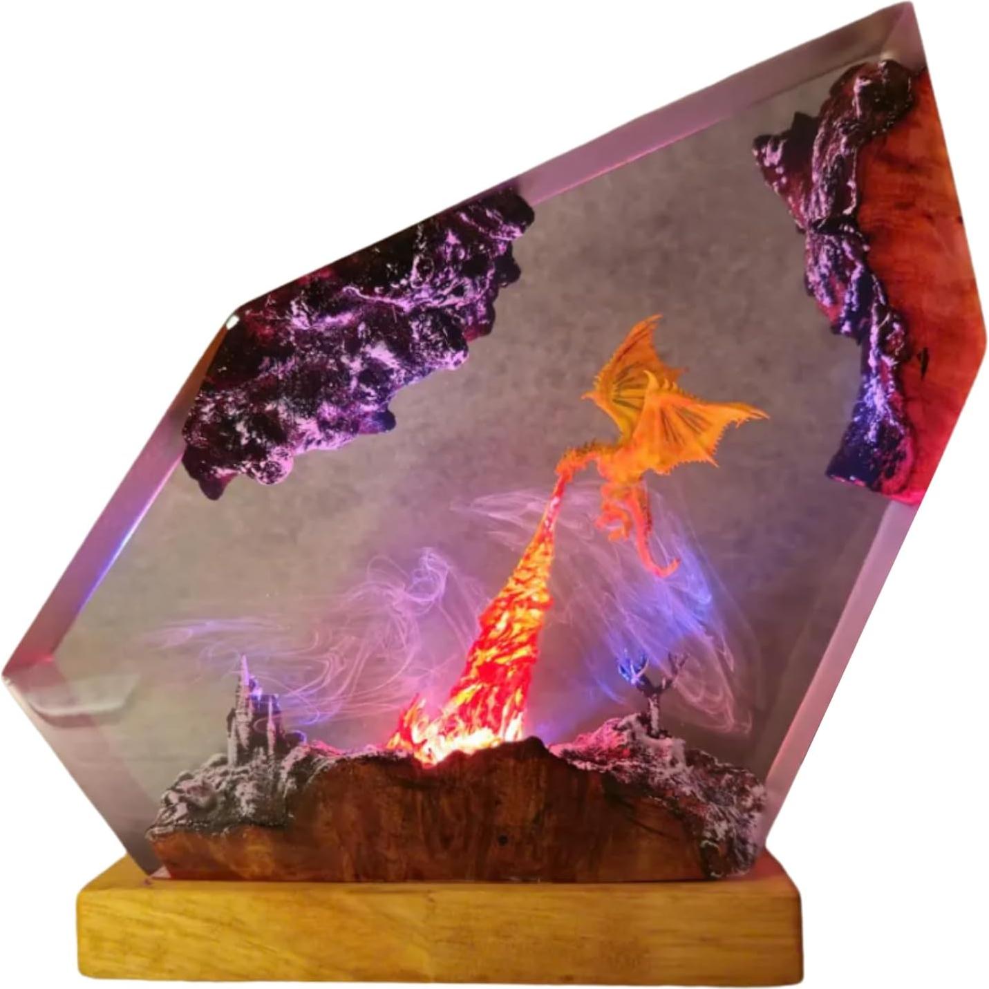 Lámpara de Dragón de Fuego Hecha a Mano 20x10 cm - Decoración