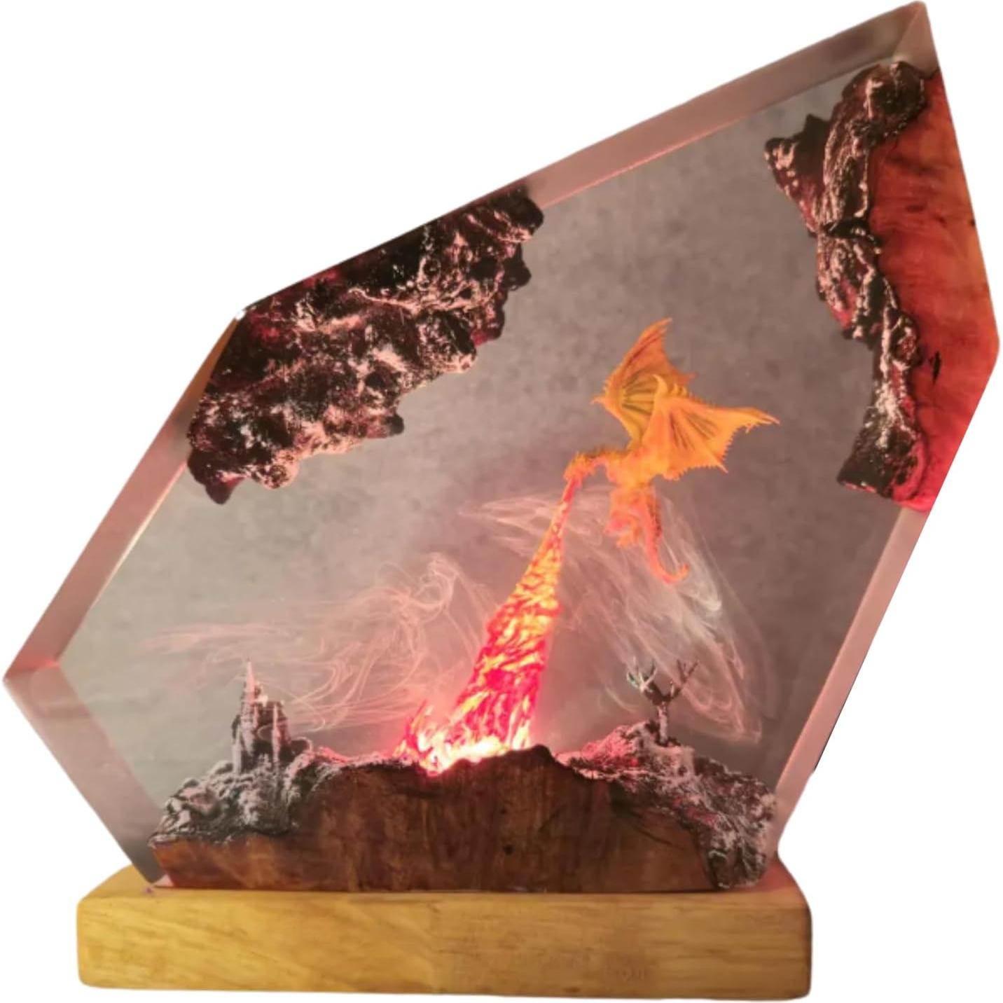 Lámpara de Dragón de Fuego Hecha a Mano 20x10 cm - Decoración