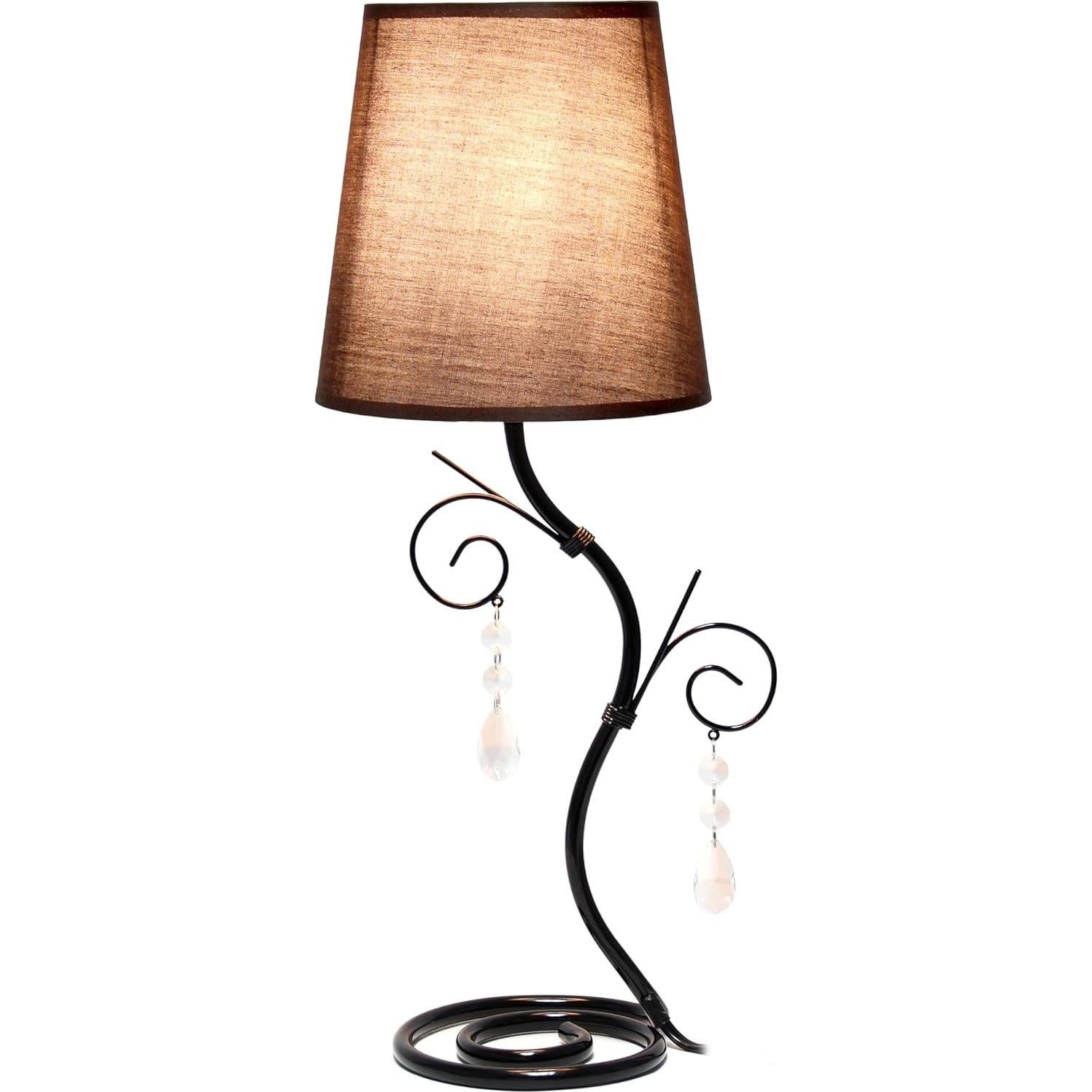 Lámpara de Mesa Simple Designs LT1142-BWN con Cristales 48cm