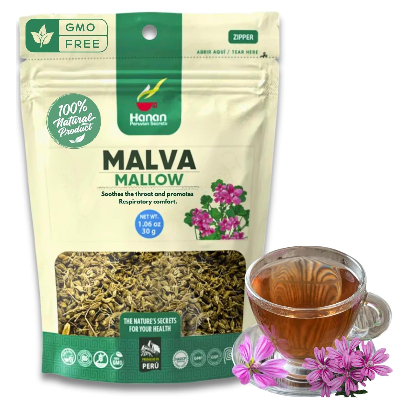 Té de Malva Seco FitoPeru 30g - Hojas de Malva Premium