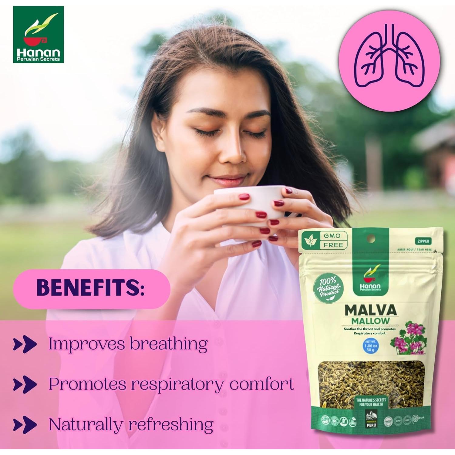 Té de Malva Seco FitoPeru 30g - Hojas de Malva Premium