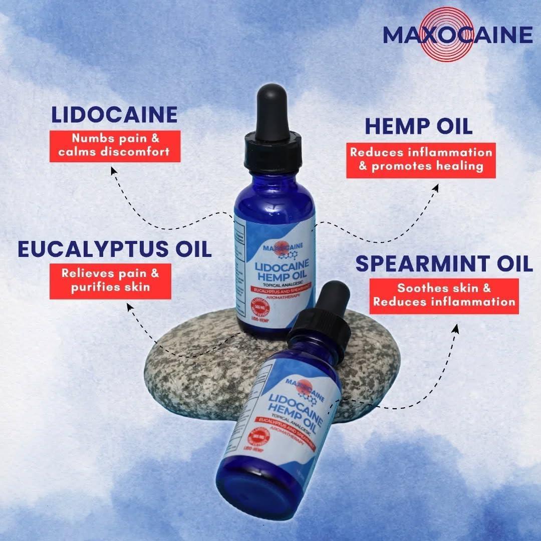 Aceite de Alivio del Dolor LIDO-CÁÑAMO 4% Lidocaína 90g