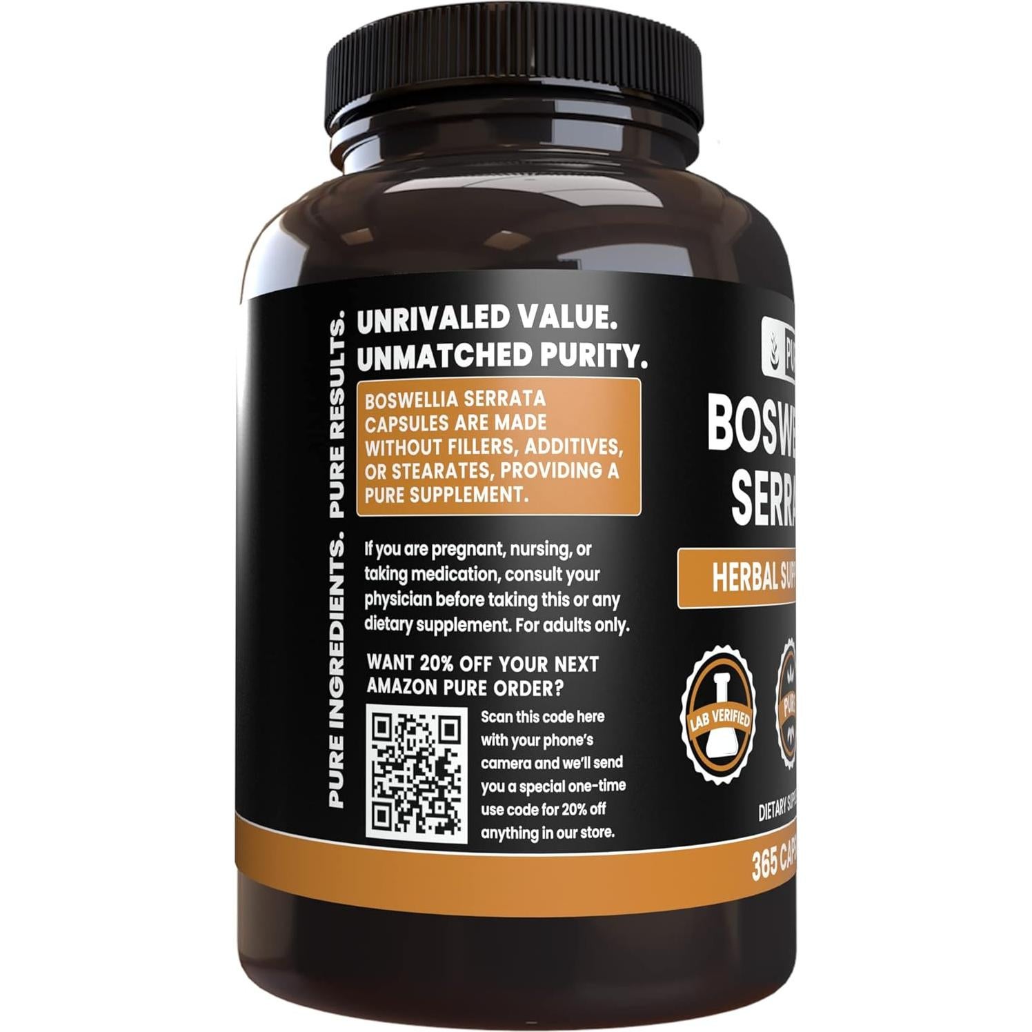 Cápsulas de Boswellia Serrata Puras 365 Unidades - Sin Rellenos