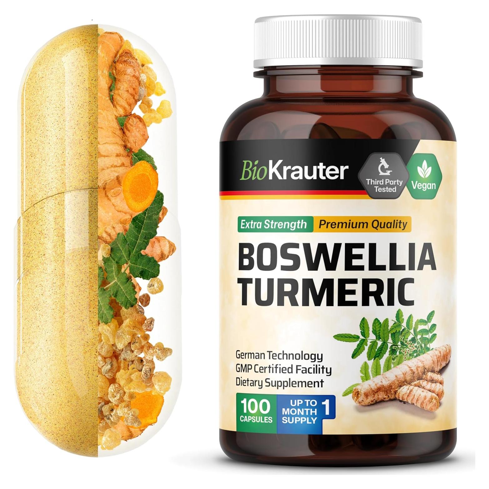 Cápsulas de Cúrcuma y Boswellia Bio Krauter 2000 mg - 100 Unidades