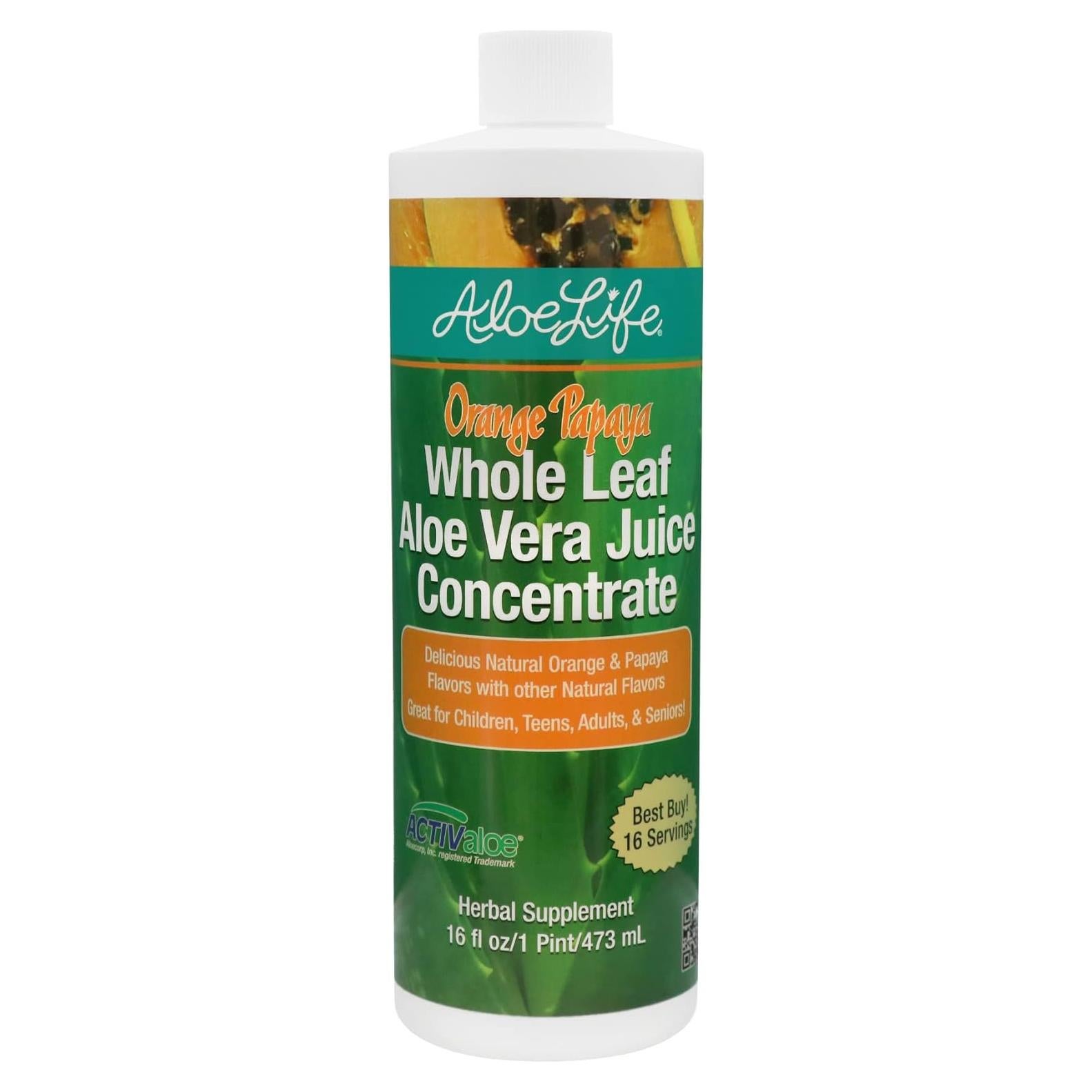 Jugo de Aloe Vera Orgánico Aloe Life 473 ml Sabor Papaya Naranja