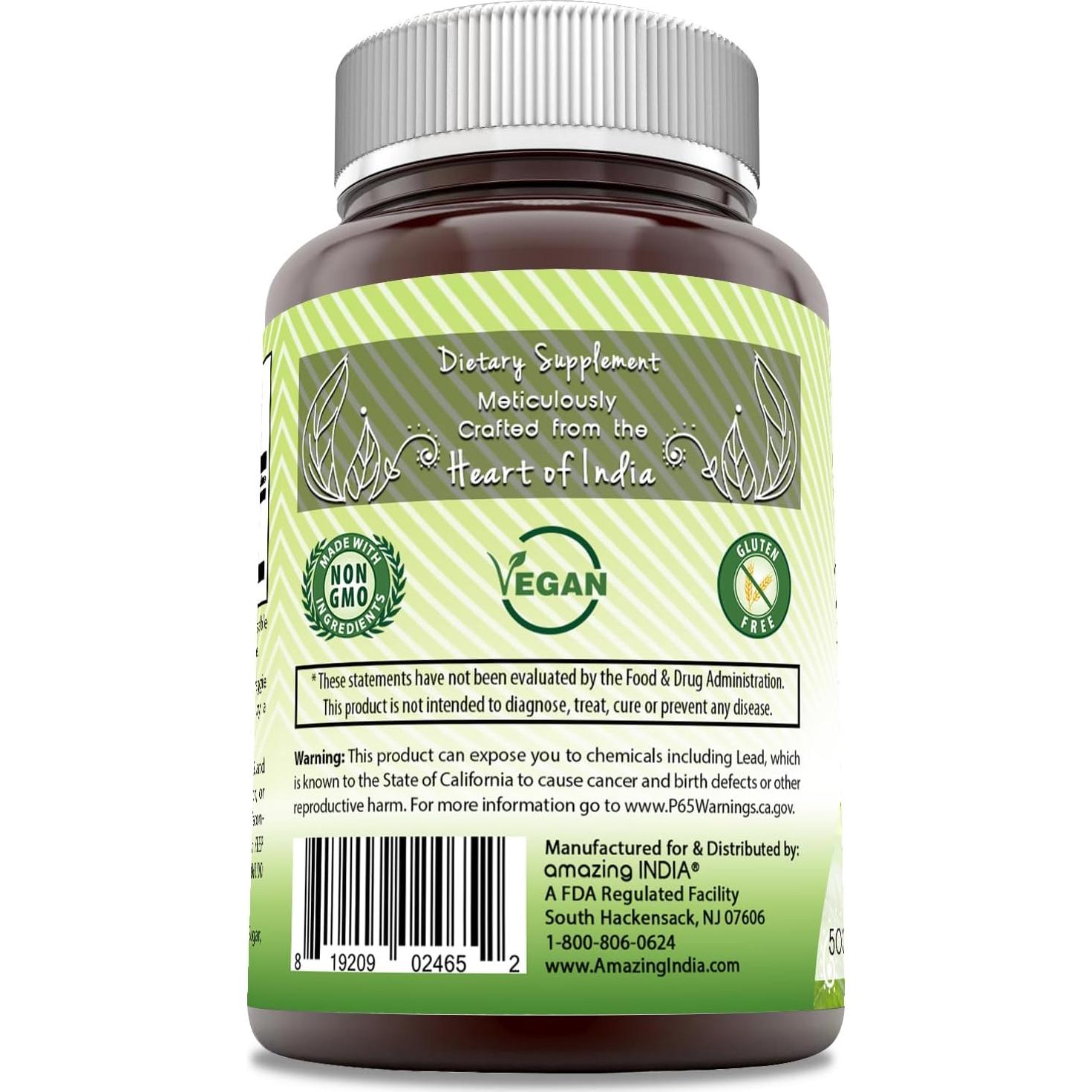 Suplemento de Melón Amargo 500 mg India Asombrosa 120 Cápsulas