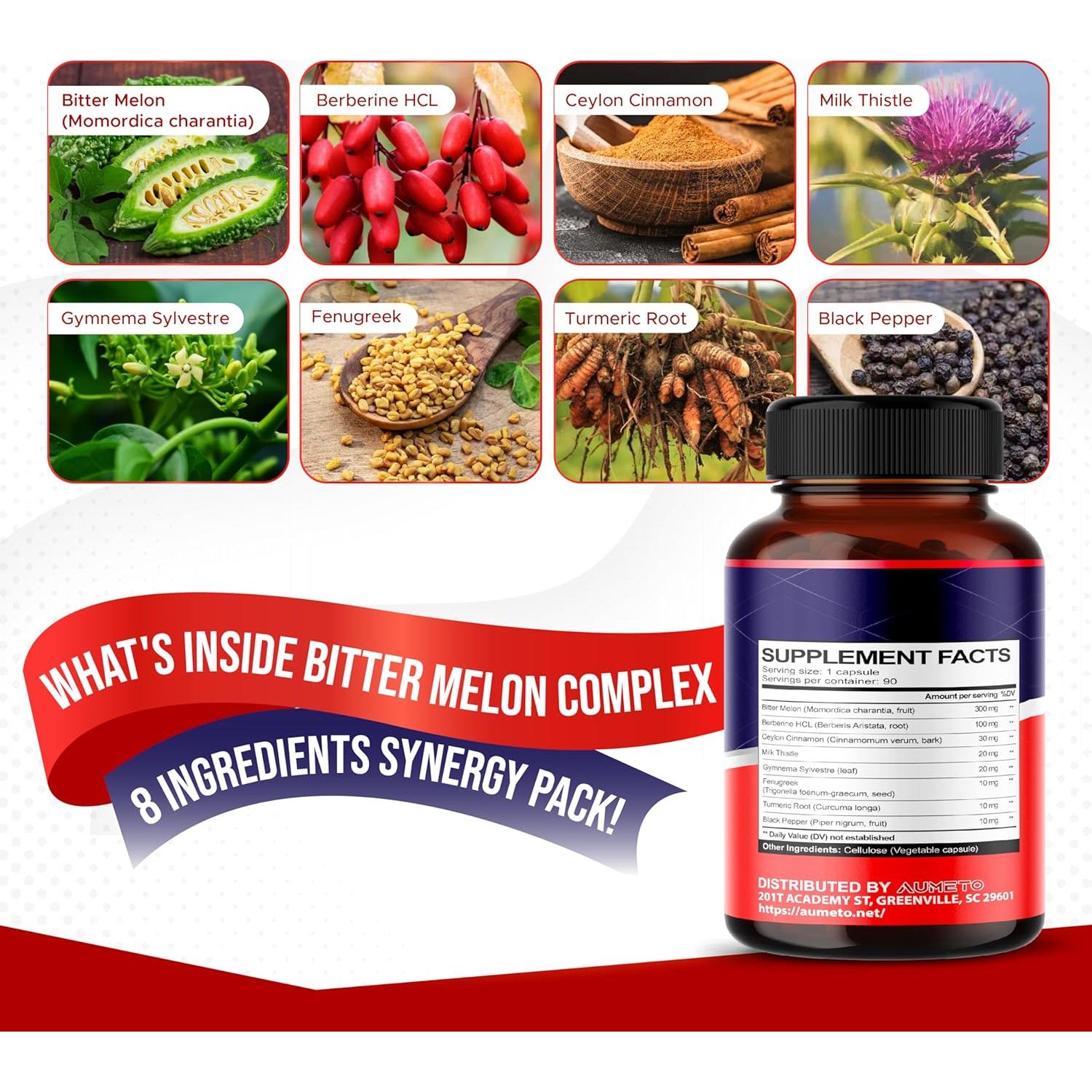 Cápsulas de Melón Amargo Aumeto 90 unidades - Circulación y Inmunidad