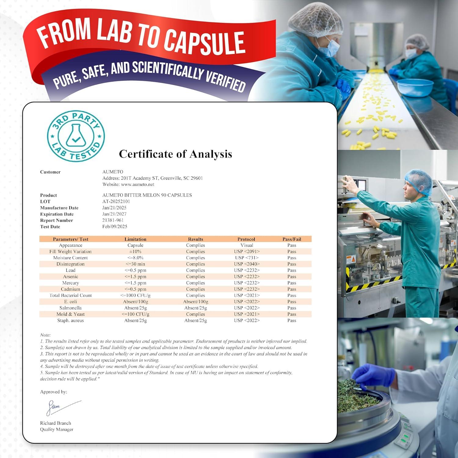 Cápsulas de Melón Amargo Aumeto 90 unidades - Circulación y Inmunidad