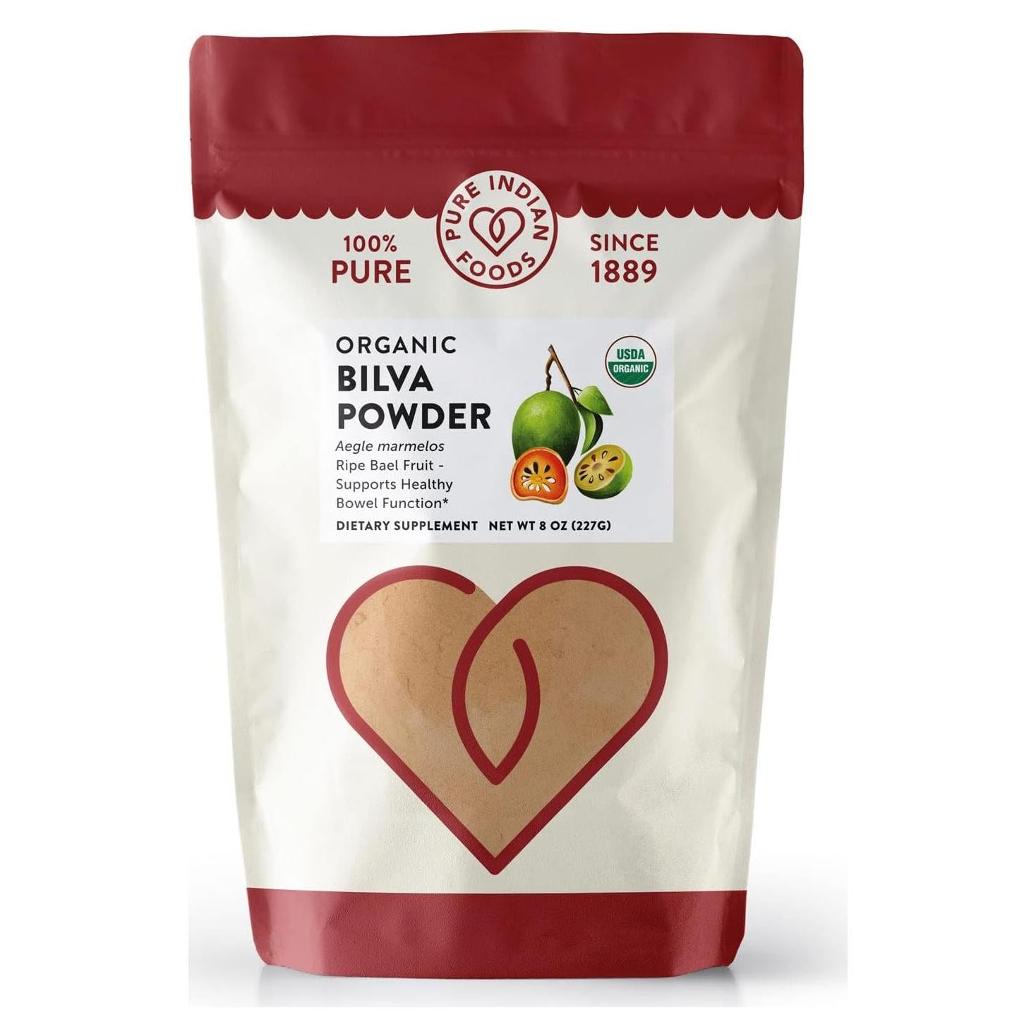 Polvo de Fruta Bael Orgánico Certificado Pure Indian Foods 227g