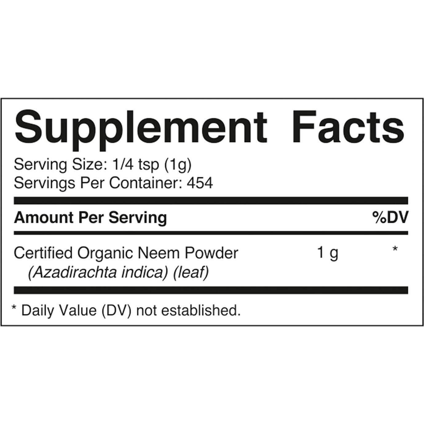 Polvo de Hoja de Neem Vitamatic Orgánico 450g - Detox y Piel