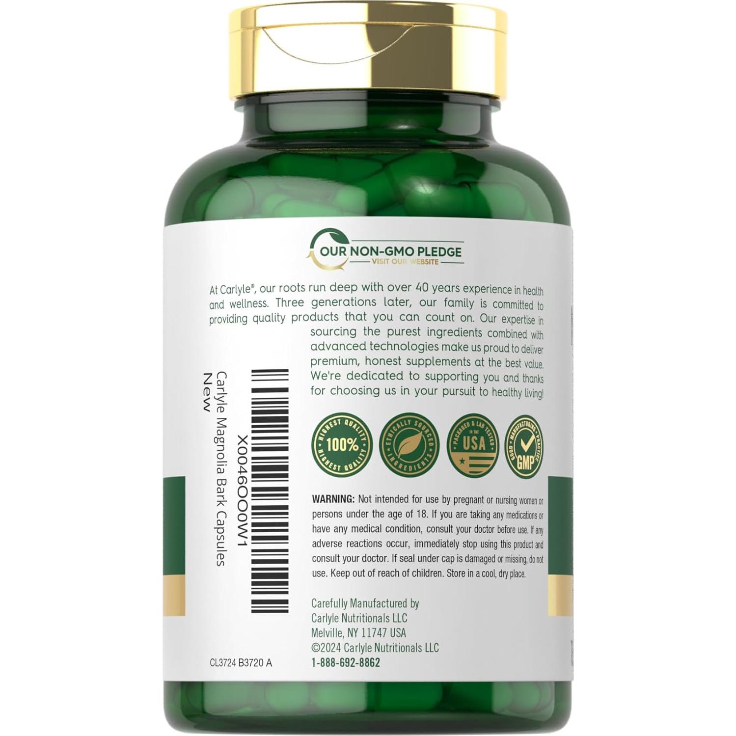 Corteza de Magnolia Carlyle 3200 mg | 180 Cápsulas Suplemento