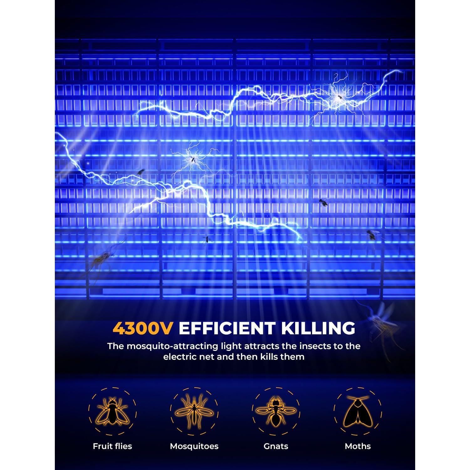 Trampa Eléctrica para Insectos YISSVIC 20W con 2 Bombillas