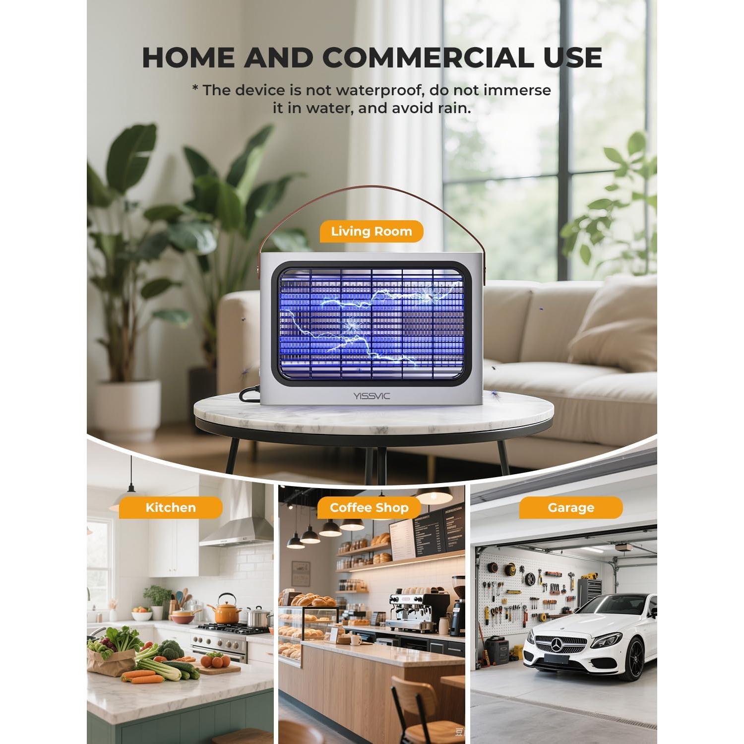 Trampa Eléctrica para Insectos YISSVIC 20W con 2 Bombillas