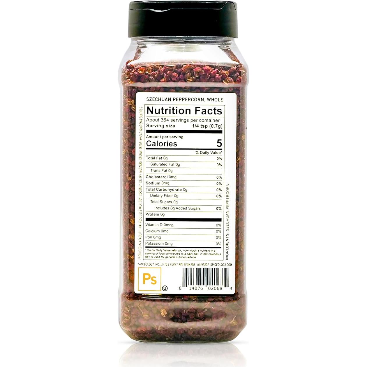 Pimienta de Szechuan Entera Spiceology - 255 g - Sabor Cítrico y Floral